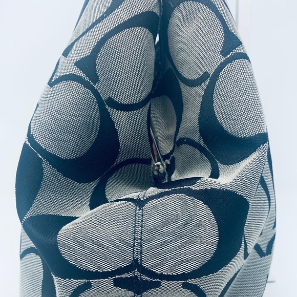 Coach Canvas Signature Print Stripe Shoulder Bag - Picture 6 of 16